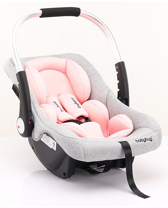 Babyhug Onyx Elite Car Seat cum Carry Cot with Rocking Base and aluminium handle - Grey & Green