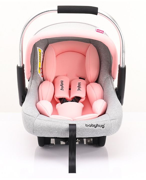 Babyhug Onyx Elite Car Seat cum Carry Cot with Rocking Base and aluminium handle - Grey & Green