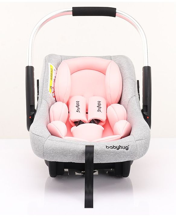 Babyhug Onyx Elite Car Seat cum Carry Cot with Rocking Base and aluminium handle - Grey & Green