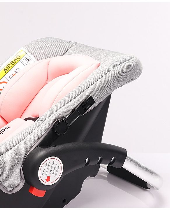Babyhug Onyx Elite Car Seat cum Carry Cot with Rocking Base and aluminium handle - Grey & Green