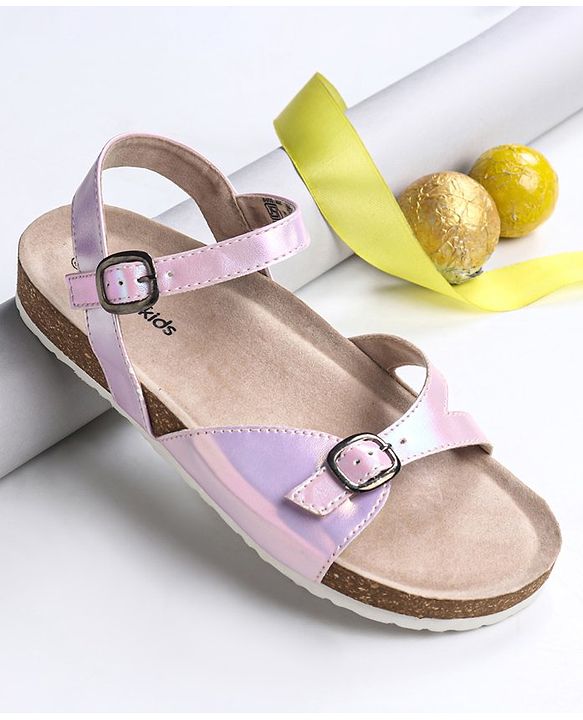 Pine Kids Sandals with Belt Closure - Silver