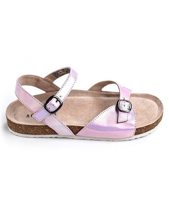 Pine Kids Sandals with Belt Closure - Silver