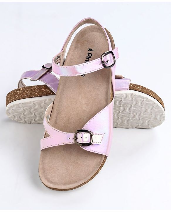 Pine Kids Sandals with Belt Closure - Silver