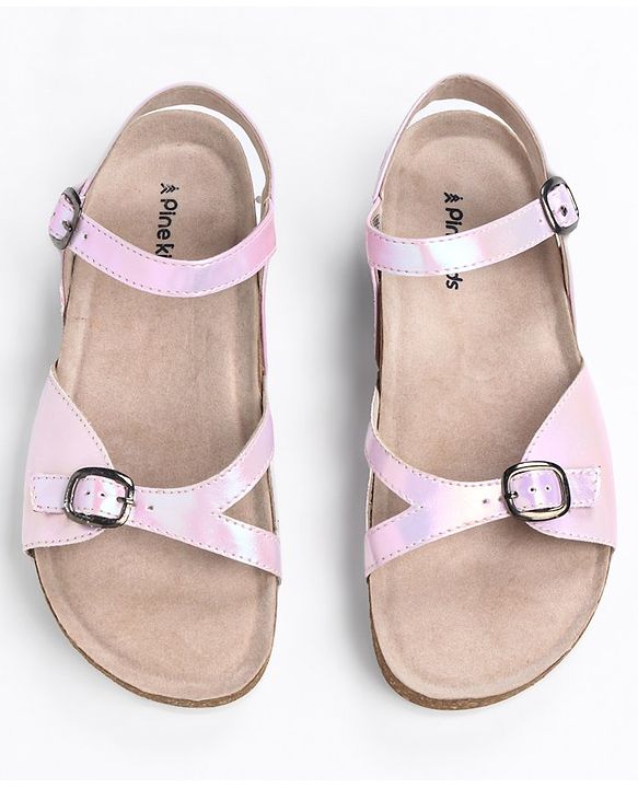 Pine Kids Sandals with Belt Closure - Silver