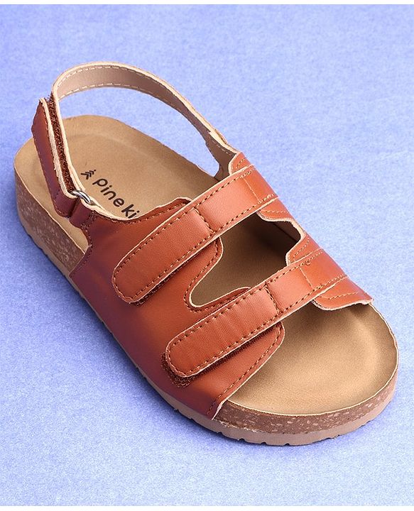 Pine Kids Sandals With Velcro Closure - Brown