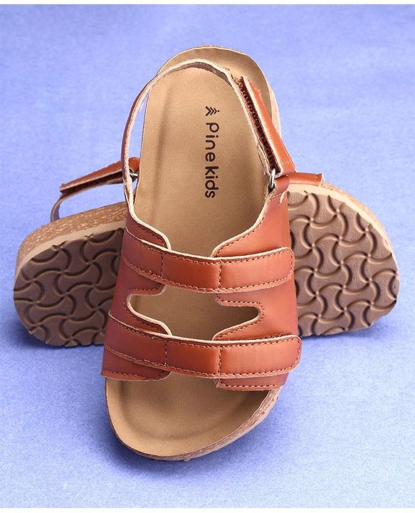 Pine Kids Sandals With Velcro Closure - Brown