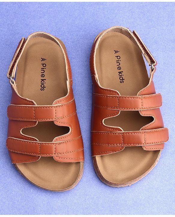 Pine Kids Sandals With Velcro Closure - Brown