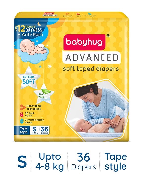 Babyhug Advanced Tape Style Diapers New Born Size - 10 Pieces