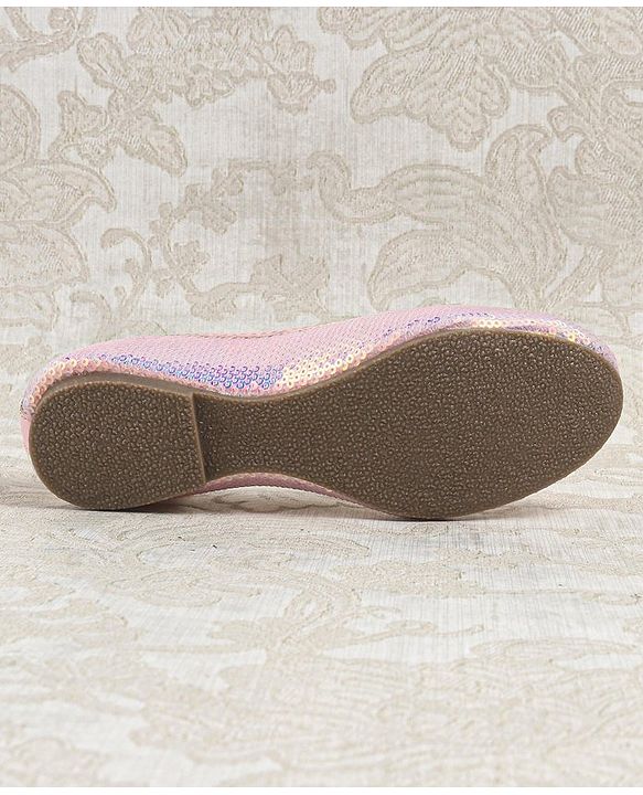 Cute Walk by Babyhug Slip On Mojaris with Sequins Detailing - Pink