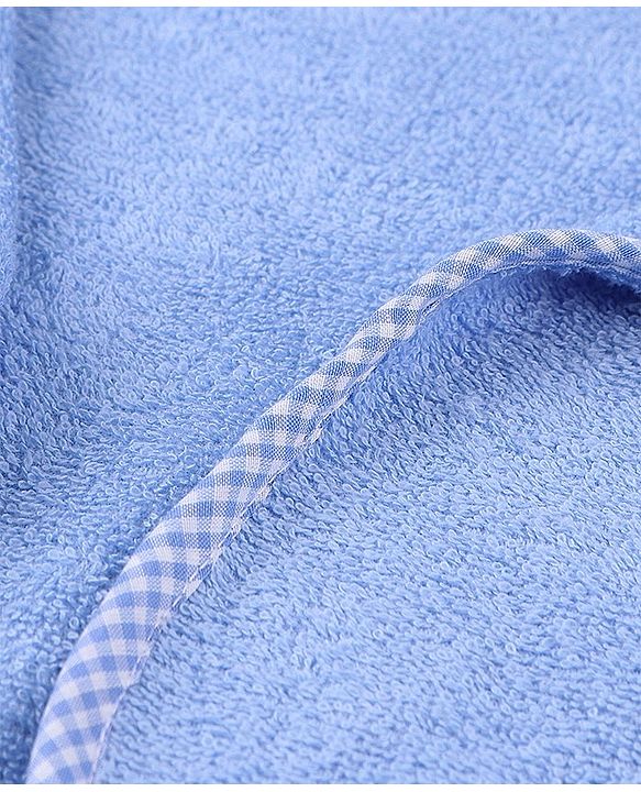 Babyhug Woven Terry Hooded Towel L 76.2 x B 76.2 cm - Blue