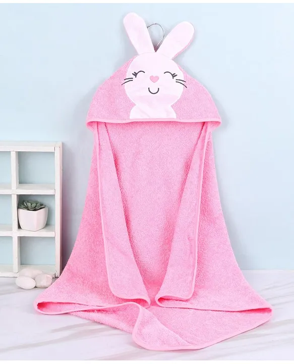 Buy Babyhug Terry Woven Hooded Towel With Bunny Design L 80 x B 80