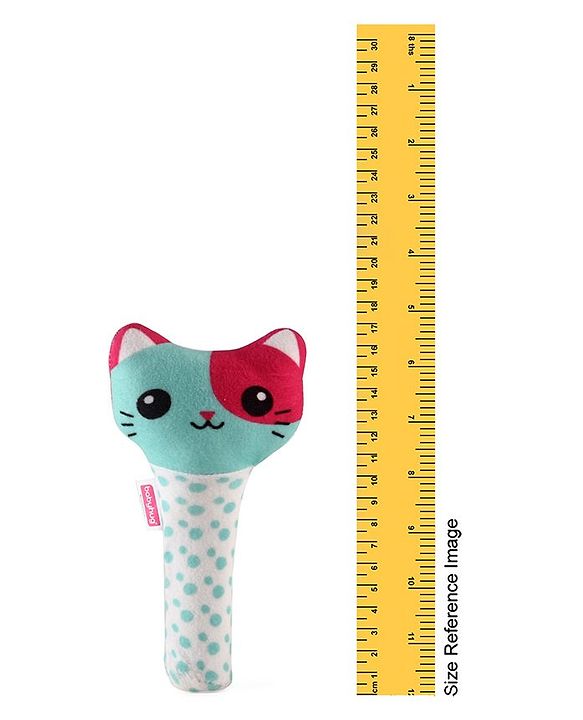 Babyhug Kitty Face Rattle Soft Toy with Squeeze Handle - Multicolor