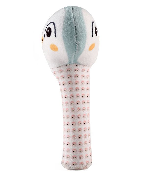 Babyhug Kitty Face Rattle Soft Toy with Squeeze Handle - Multicolor