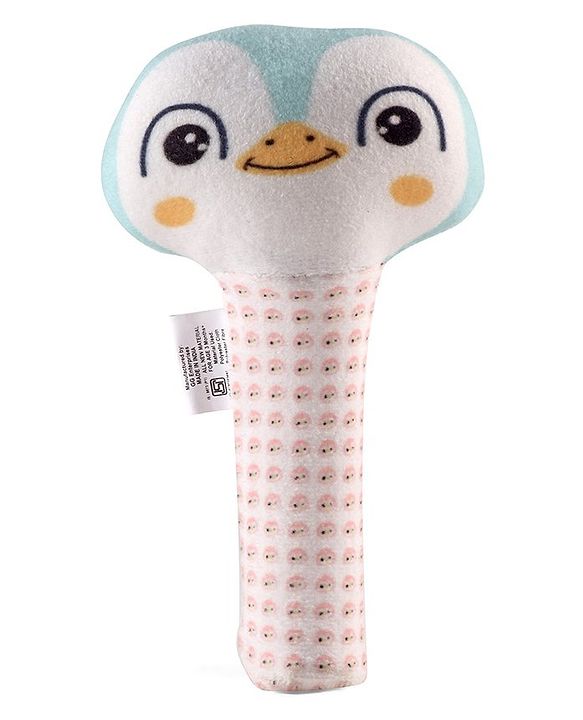 Babyhug Kitty Face Rattle Soft Toy with Squeeze Handle - Multicolor