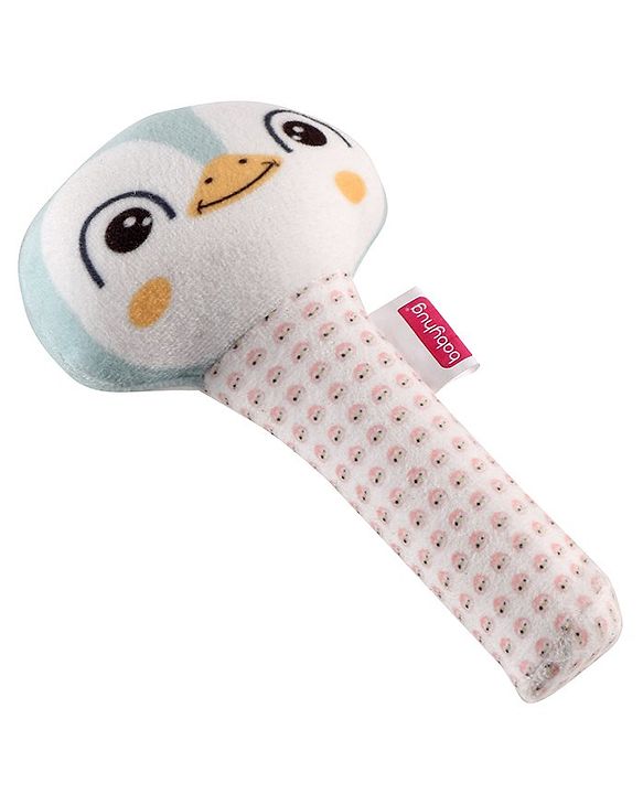 Babyhug Kitty Face Rattle Soft Toy with Squeeze Handle - Multicolor