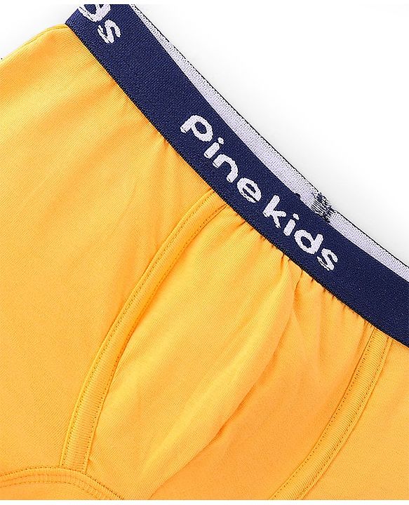 Pine Kids Cotton Lycra Solid Colour Trunks Pack of 3 - Multicolor