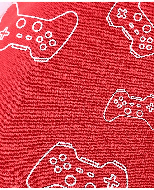 Pine Kids Cotton Lycra Knit Briefs Solid Color & Gaming Console Print Pack of 3 - Multicolor
