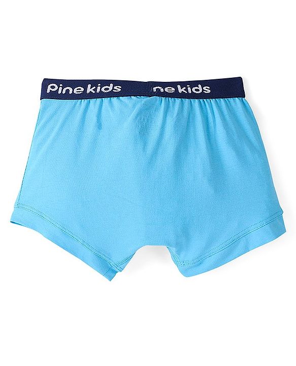 Pine Kids Cotton Spandex Knit Boxers With Basketball Print Pack of 3 - Blue White & Orange