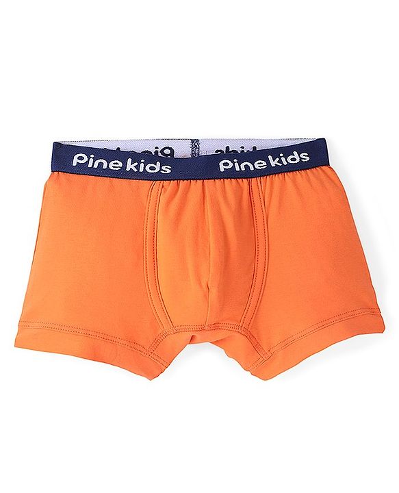 Pine Kids Cotton Spandex Knit Boxers With Basketball Print Pack of 3 - Blue White & Orange