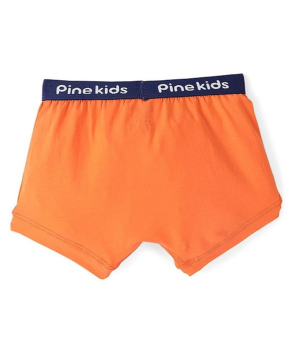 Pine Kids Cotton Spandex Knit Boxers With Basketball Print Pack of 3 - Blue White & Orange
