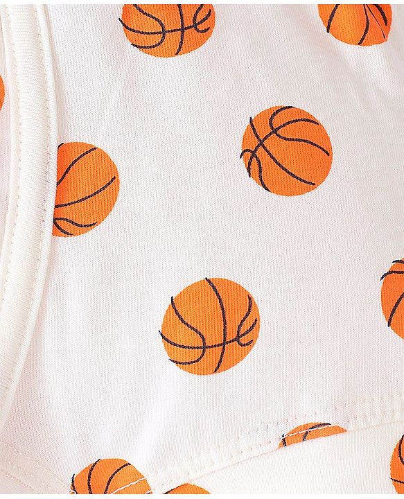 Pine Kids Cotton Spandex Knit Boxers With Basketball Print Pack of 3 - Blue White & Orange