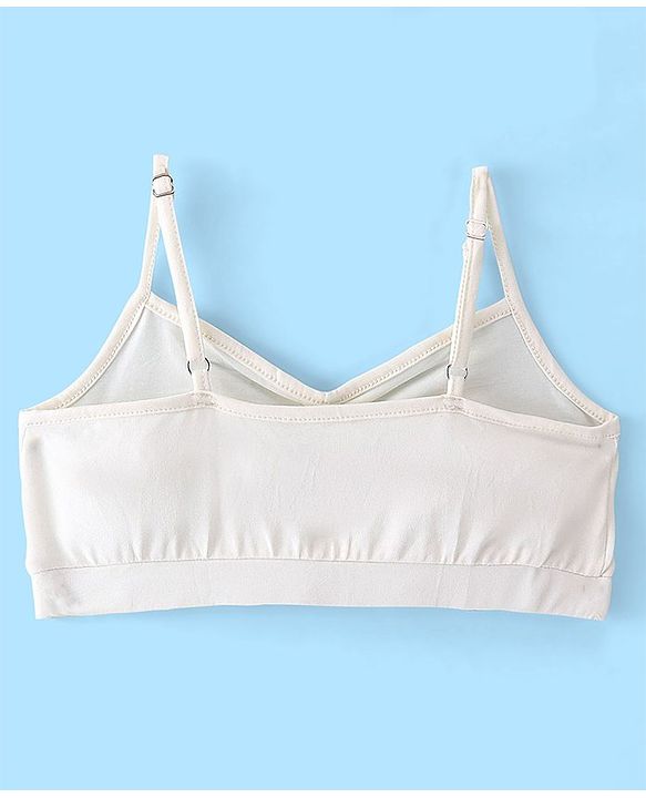 Pine Kids Cotton Sleeveless Bralettes Solid Colour Set of 3 -White