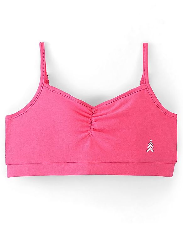Pine Kids Solid Colour Sleeveless Bralettes Pack of 3 - Multicolour
