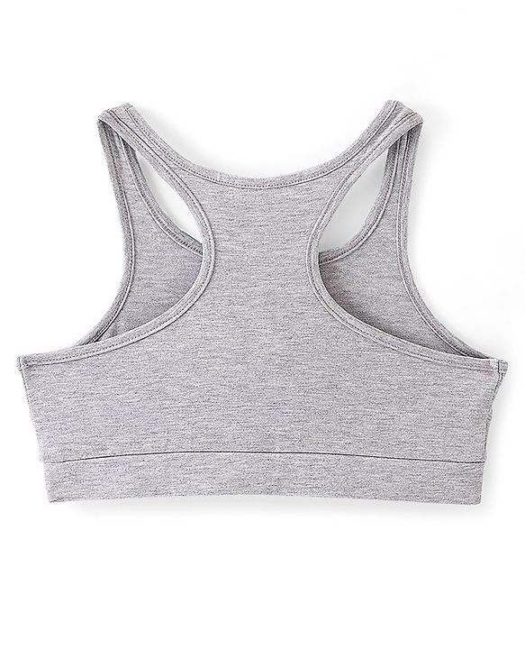 Pine Kids Cotton Spandex Bralette Solid Colour Pack Of 3 - Grey White & Black