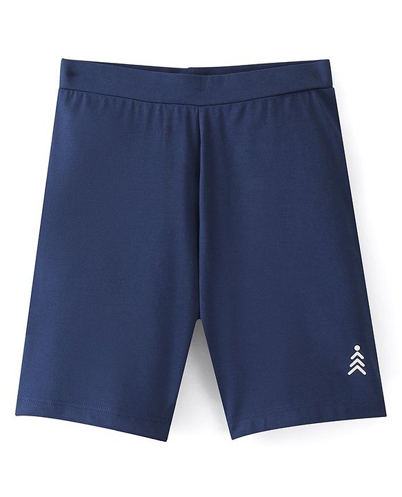 Pine Kids Cotton Lycra Knit Knee Length Solid Color Cycling Shorts Pack Of 3 - Pink Blue & Beige