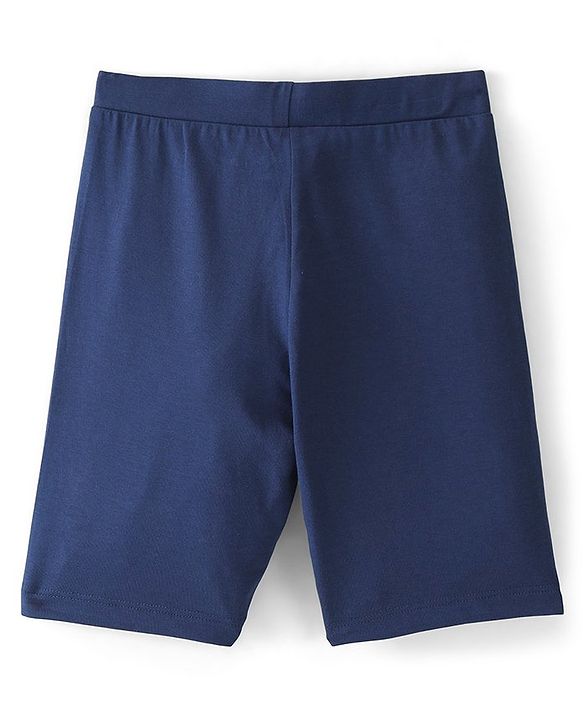 Pine Kids Cotton Lycra Knit Knee Length Solid Color Cycling Shorts Pack Of 3 - Pink Blue & Beige