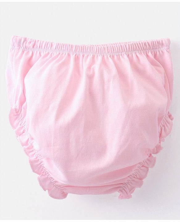 Babyhug 100% Cotton Knit Full Sleeves Floral Print & Bow Applique Frocks with Bloomer - Pink