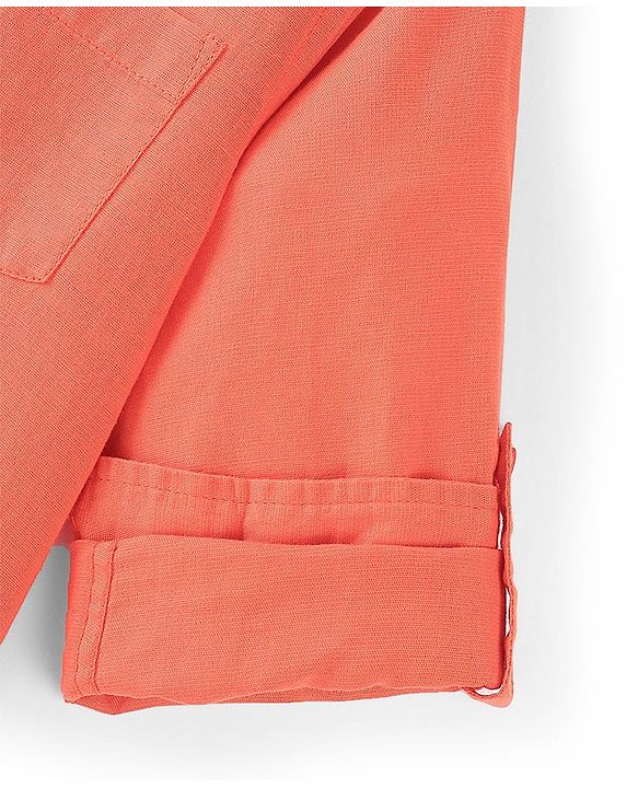 Pine Kids Cotton Full Sleeves Solid Color Shirt - Orange