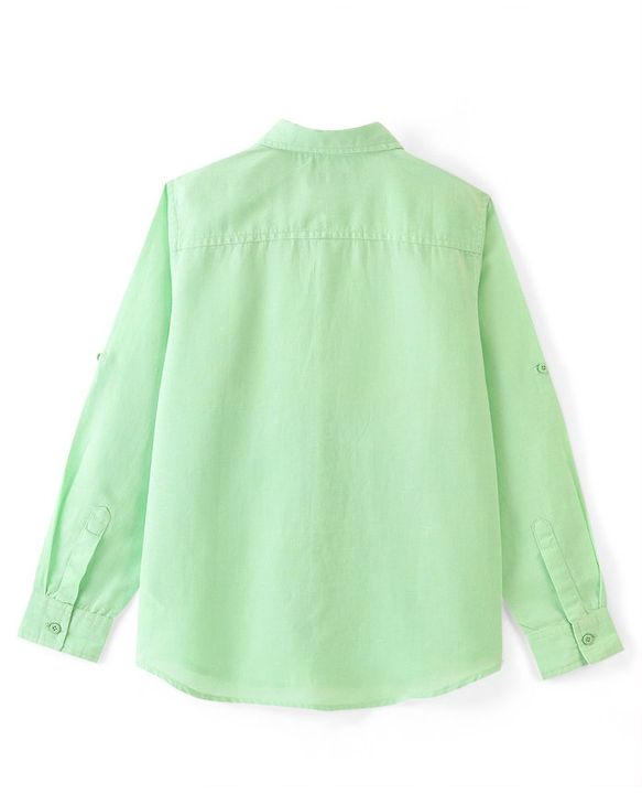 Pine Kids Full Sleeves Solid Color Shirt - Green