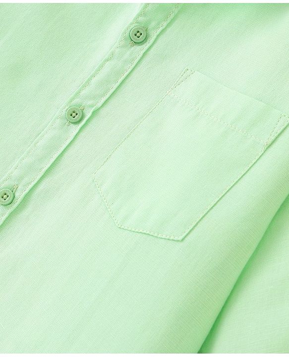 Pine Kids Full Sleeves Solid Color Shirt - Green