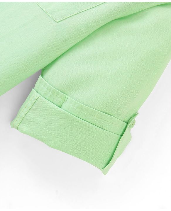 Pine Kids Full Sleeves Solid Color Shirt - Green
