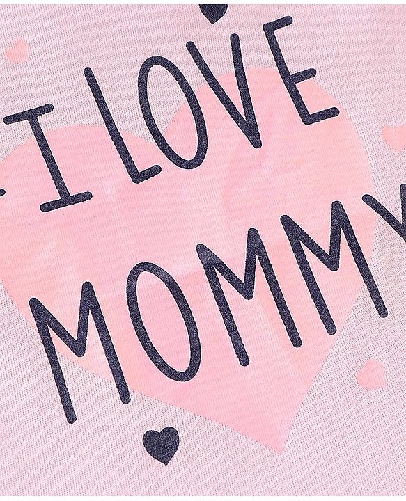 Babyhug Cotton Knit Half Sleeves Text Print T-Shirt - Pink