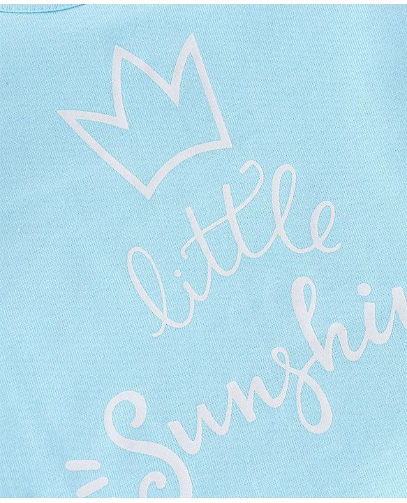 Babyhug 100% Cotton Half Sleeves T-Shirt Text Print - Blue