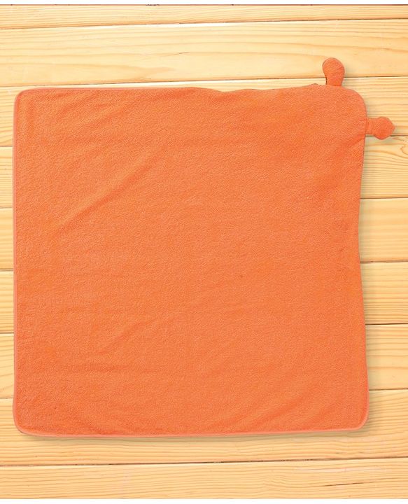 Babyhug Terry Woven Hooded Towel with Tiger Design 76.2x76.2 cm - Orange