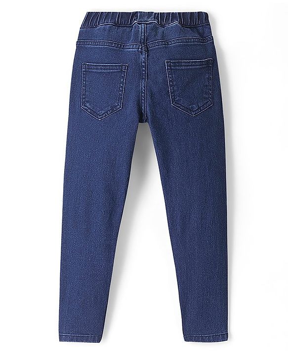 Pine Kids Cotton Ankle Length Stretchable Jeggings - Dark Blue