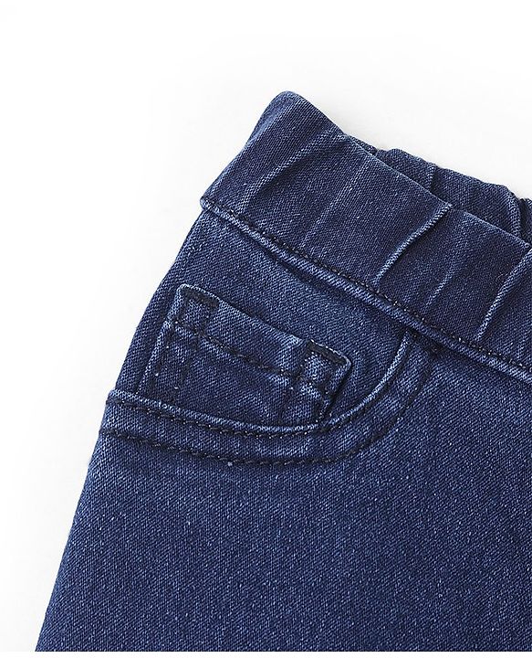 Pine Kids Cotton Ankle Length Stretchable Jeggings - Dark Blue