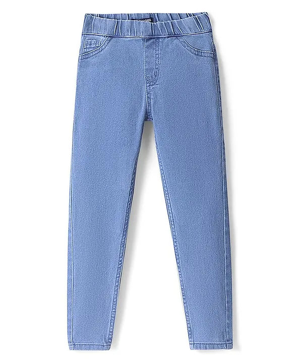 Cotton jeggings - Denim blue - Kids