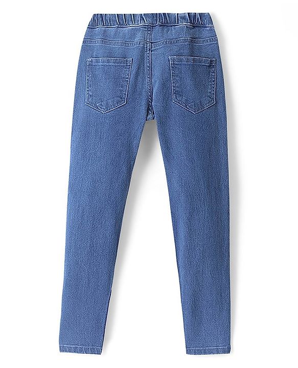Pine Kids Cotton Ankle Length Stretchable Jeggings - Dark Blue