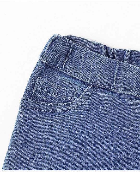 Pine Kids Cotton Ankle Length Stretchable Jeggings - Dark Blue
