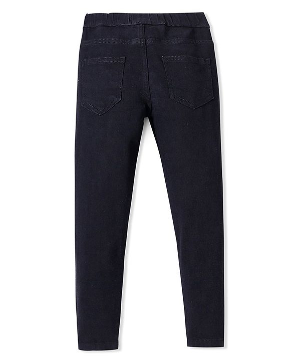 Pine Kids Denim Ankle Length Jeggings Solid Color - Black