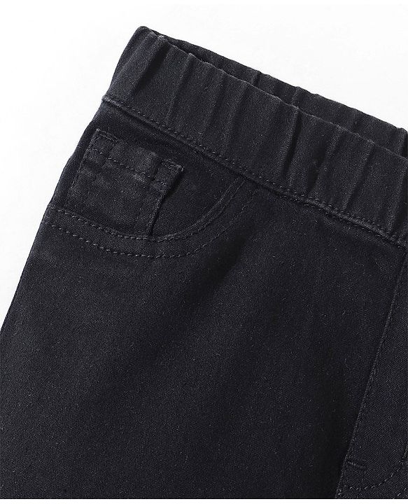 Pine Kids Denim Mid Calf Length Jeggings Solid Color - Black