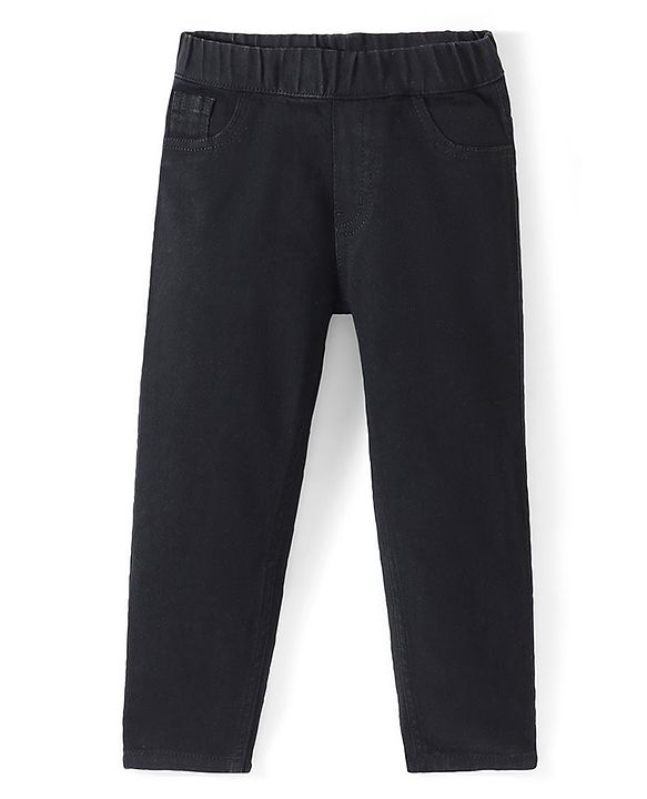 Pine Kids Denim Mid Calf Length Jeggings Solid Color - Black