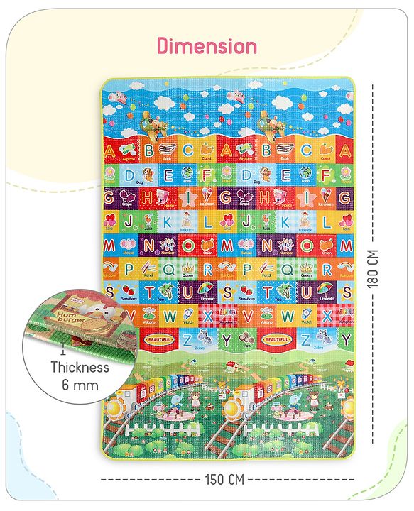 Babyhug Cow & Lion Printed Play Mat  - Green