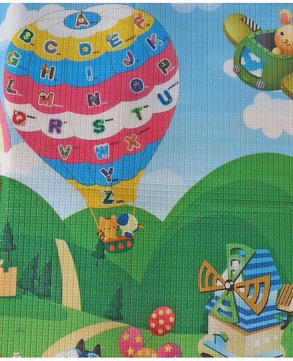 Babyhug Cow & Lion Printed Play Mat  - Green