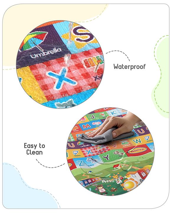 Babyhug Cow & Lion Printed Play Mat  - Green