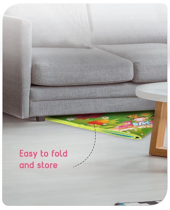 Babyhug Cow & Lion Printed Play Mat  - Green